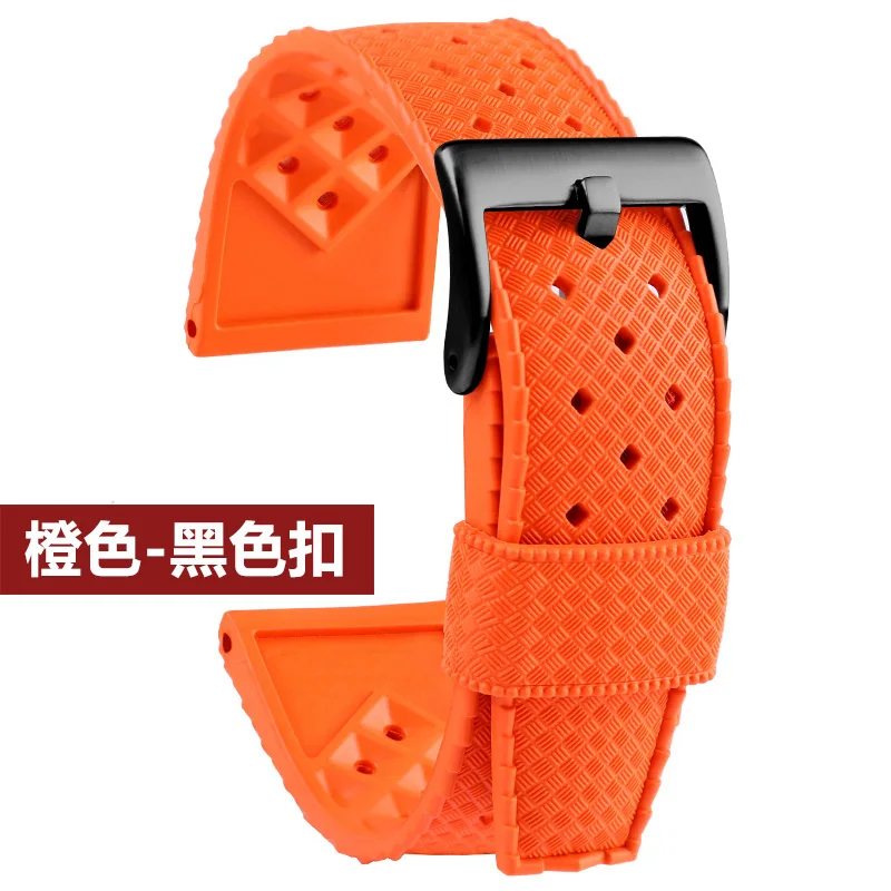 Gummi Uhrenarmband Kai Tian Gummi Armband 20mm 22mm - Ersatz Uhrenarmband Schwarz Blau Grün Rot Orange Silikon Armband Uhr