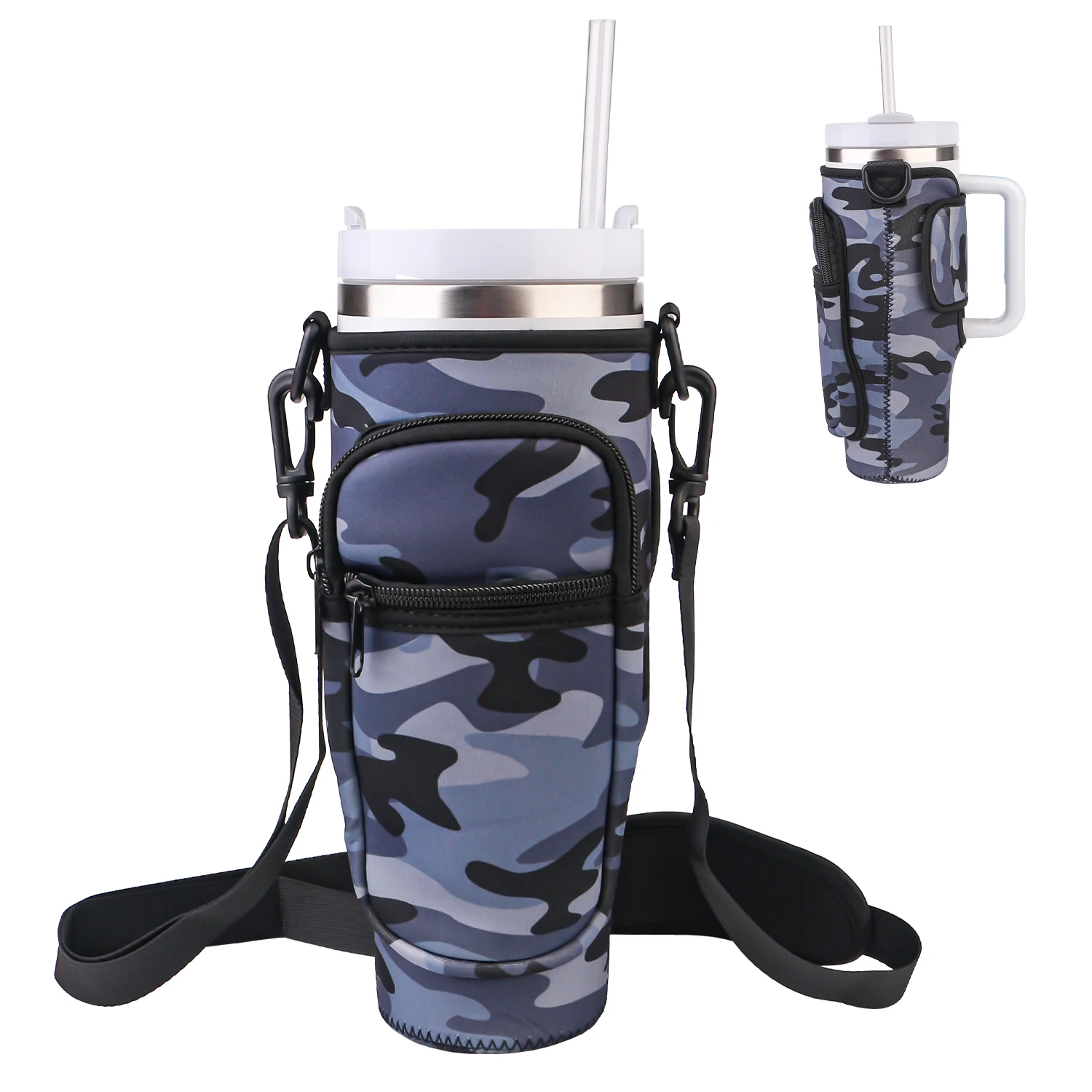 Silicone Water Bottle Holder Strap - Fits Stanley Cups & Bottles 8oz To 40oz, Hand Sling Handle - View #11
