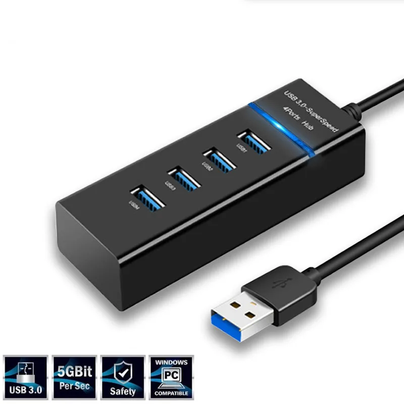 Hub Usb de Alta Velocidade para pc Computador 3.0 5gbps Portas Docking Station Adaptador Divisor para Discos Rígidos Mouse Teclado
