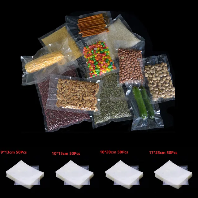 Sacs sous vide réutilisables pour scelleuse sous vide alimentaire, 50 pièces, sacs de congélation, viande fraîche, fruits, légumes, sac de rangement pour conserver les aliments 3