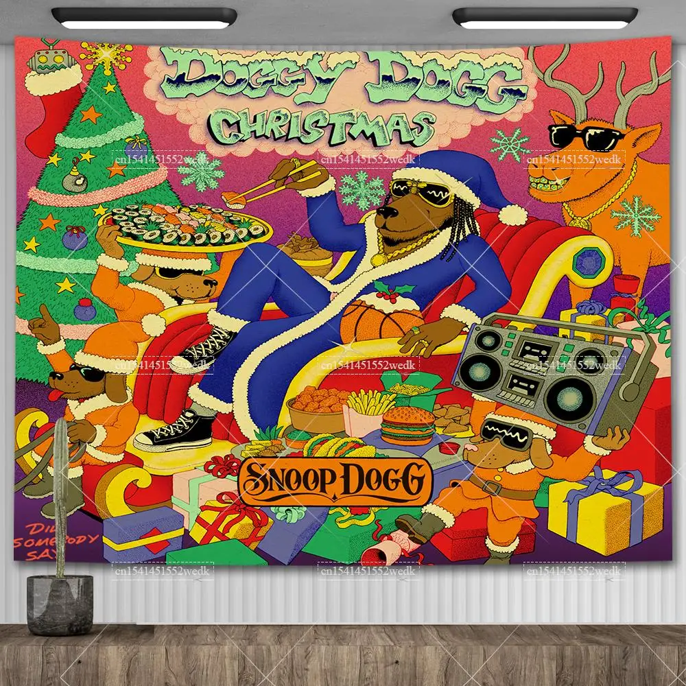 Tapestry Decor Snoop Dogg Music Ablum Cover Poster Wall Hanging Tapestry Kawaii Room Decoration Aesthetic Funny Meme Tapestrys Home Decor