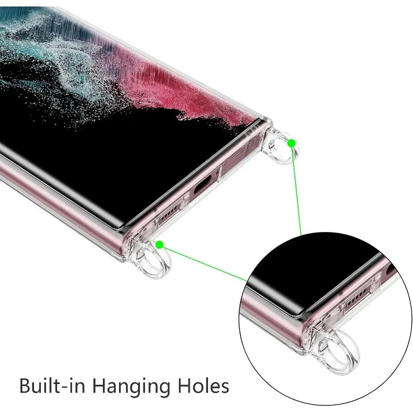 Transparent Lanyard Phone Case with Adjustable Neck Strap