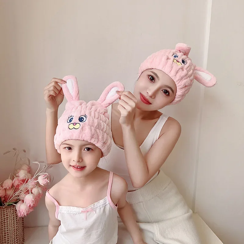 Animal Hair Dry Hat Towel Cute Animal Hair Dry Hat Towel Quick Dry Shower Cap Strong Absorbing Drying Soft Cartoon Duck Rabbit Unicorn Children Hair Hat
