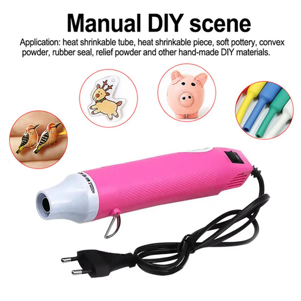 Mini Powerful Household Hot Air Gun 220V Eurocode Plug With Support Seat Thermal Output 300W Handicraft Thermal Shrinkage hot air gun,heat gun,mini hot air gun