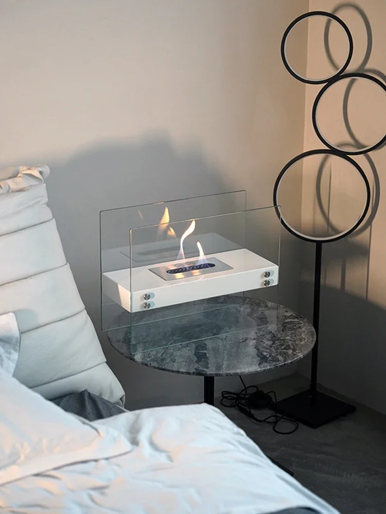 

Скандинавская маленькая декоративная плита на спиртовой основе, независимый реальный огонь, вилла, дизайнерский обогреватель, гостиная, домашний фон для стены