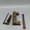 Exquisite Old Chinese Brass Copper Handmade Old Fashioned Lock Key Statue 4