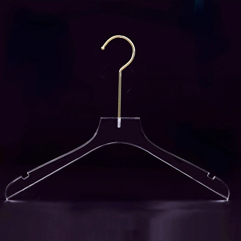 6 pcs Transparent Acrylic Clothes Hanger Racks Half Dozen Clear Hangers Ideal For Store Display Logo Customizable Wholesale 3