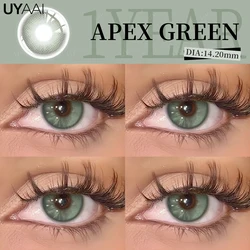 Vibrant Color Contact Lenses - Purple, Blue, Gray Options (Apex Green)