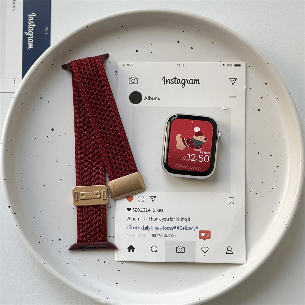 Premium Woven Nylon Magnetic Watch Band - Unisex Adjustable Strap