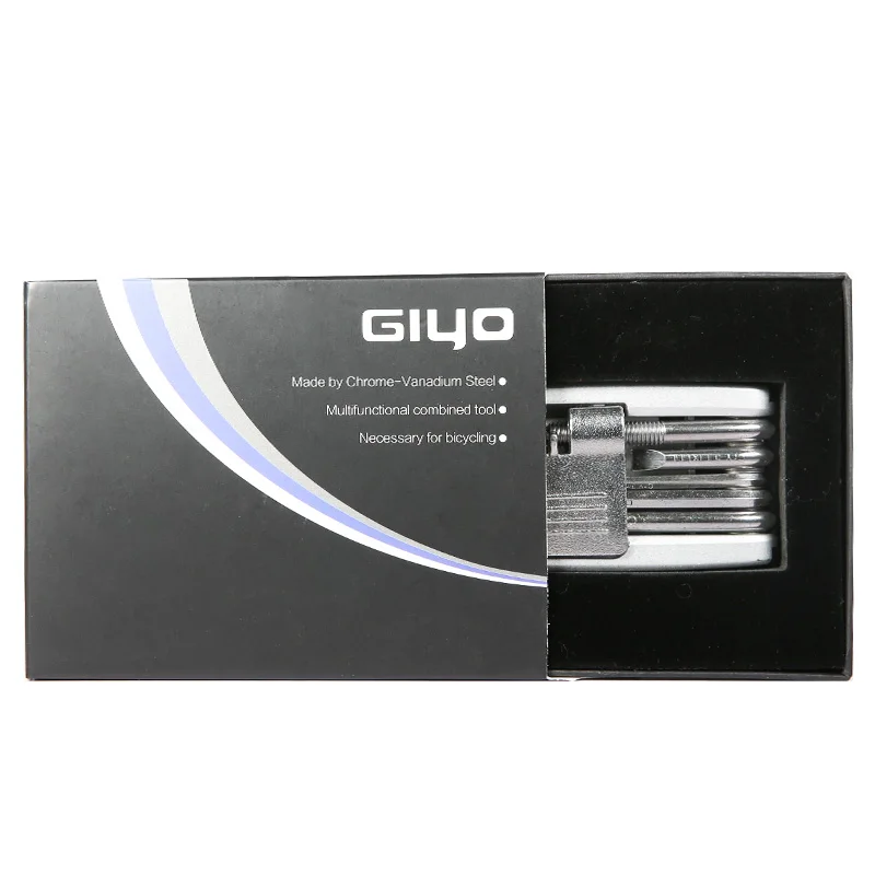 GIYO 12-in-1-Multitool-Fahrrad, tragbar, Sechskant-Speichen-Inbusschlüssel, Schraubendreher, Reifenheber, Werkzeug-Set, Fahrrad-Reparatur-Werkzeuge, Multitool – Detail 11