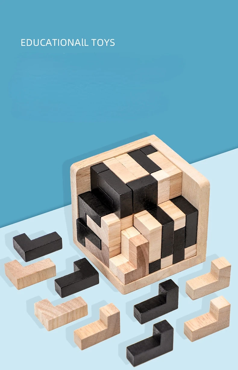 54T 0.19KG-Bloc de puzzle en bois pour enfants et adultes, jouet de ...