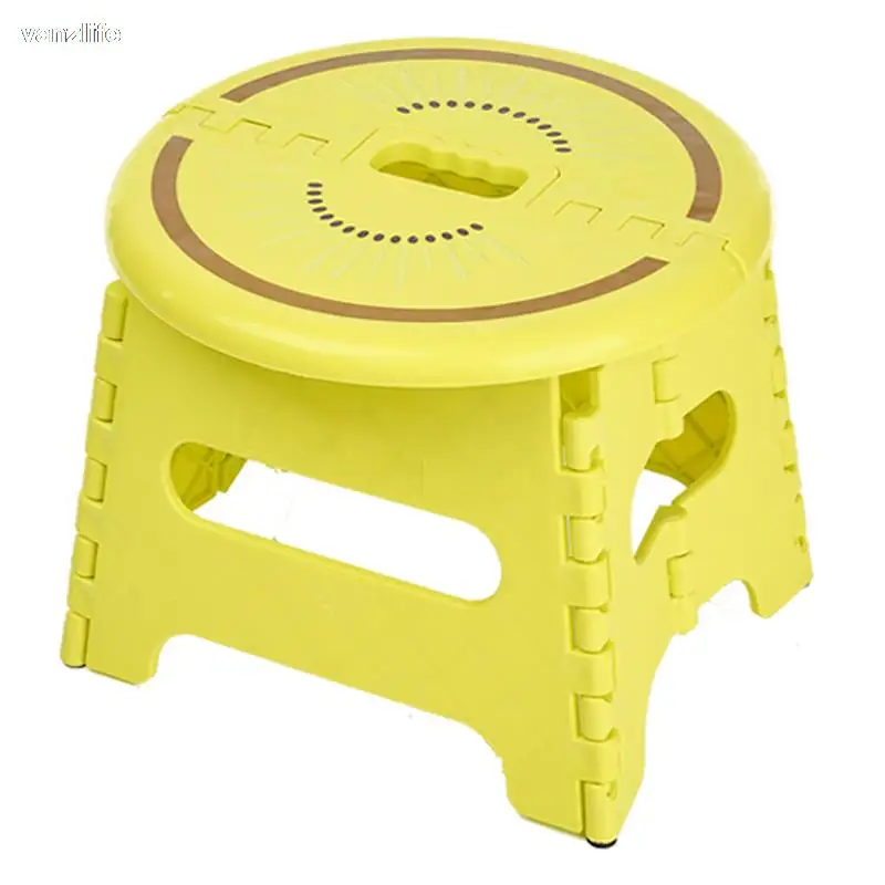 Folding stool plastic portable non-slip family adult children small chair outdoor portable thick Maza small bench