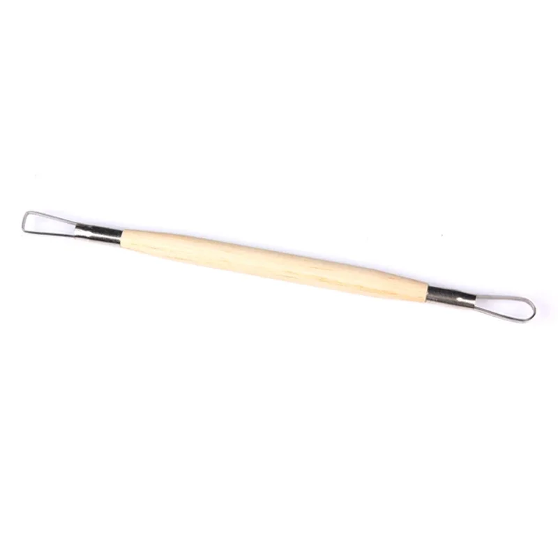 6PCS Wood Handle Wax Pottery Clay Sculpture Carving Tool DIY Craft Set Wood Knife Handle Sculpture Carving Wax Tool