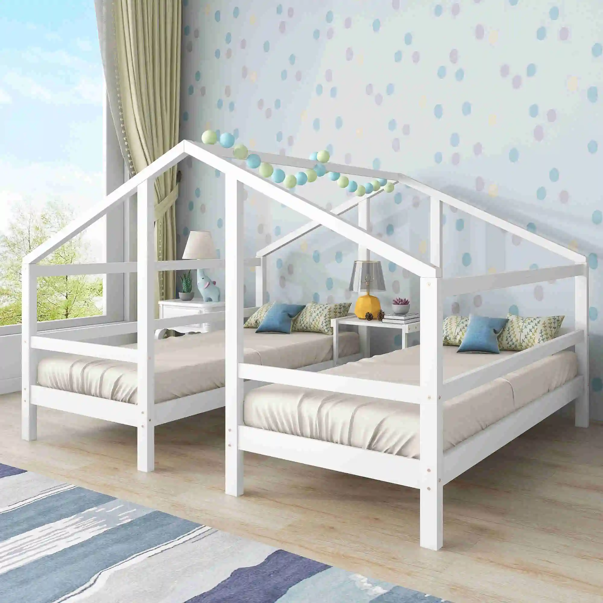 Cama alta madera maciza pino 90x200 cm cama juvenil dormitorio juvenil cama  de madera estilo litera mueble moderno para dormitorio accesorio de hogar -  AliExpress