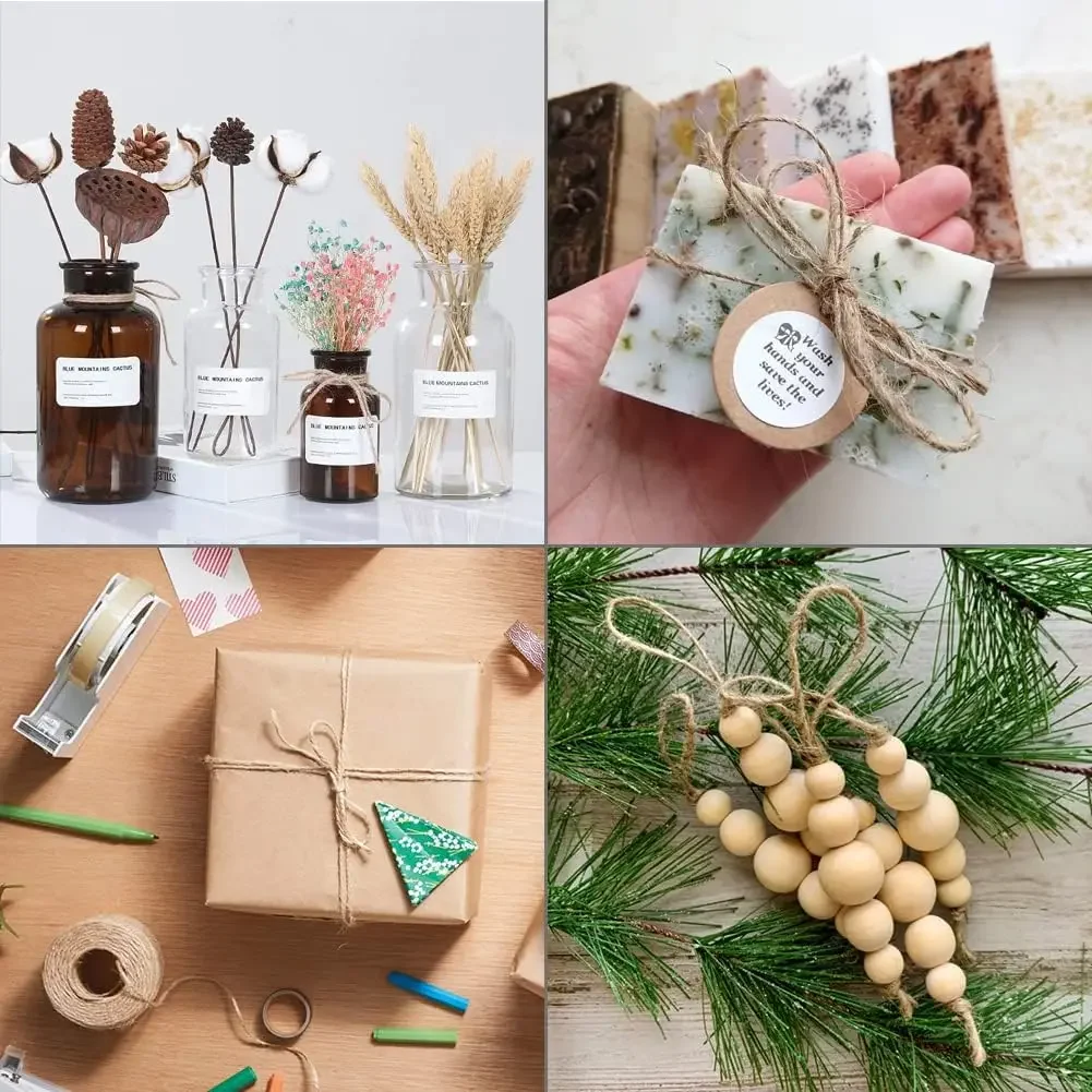 Natural Jute Rope 1.5mm Vintage Handmade DIY Macrame Crochet String Forest Series Wrapping Decorative Gift Packaging Binding jute rope