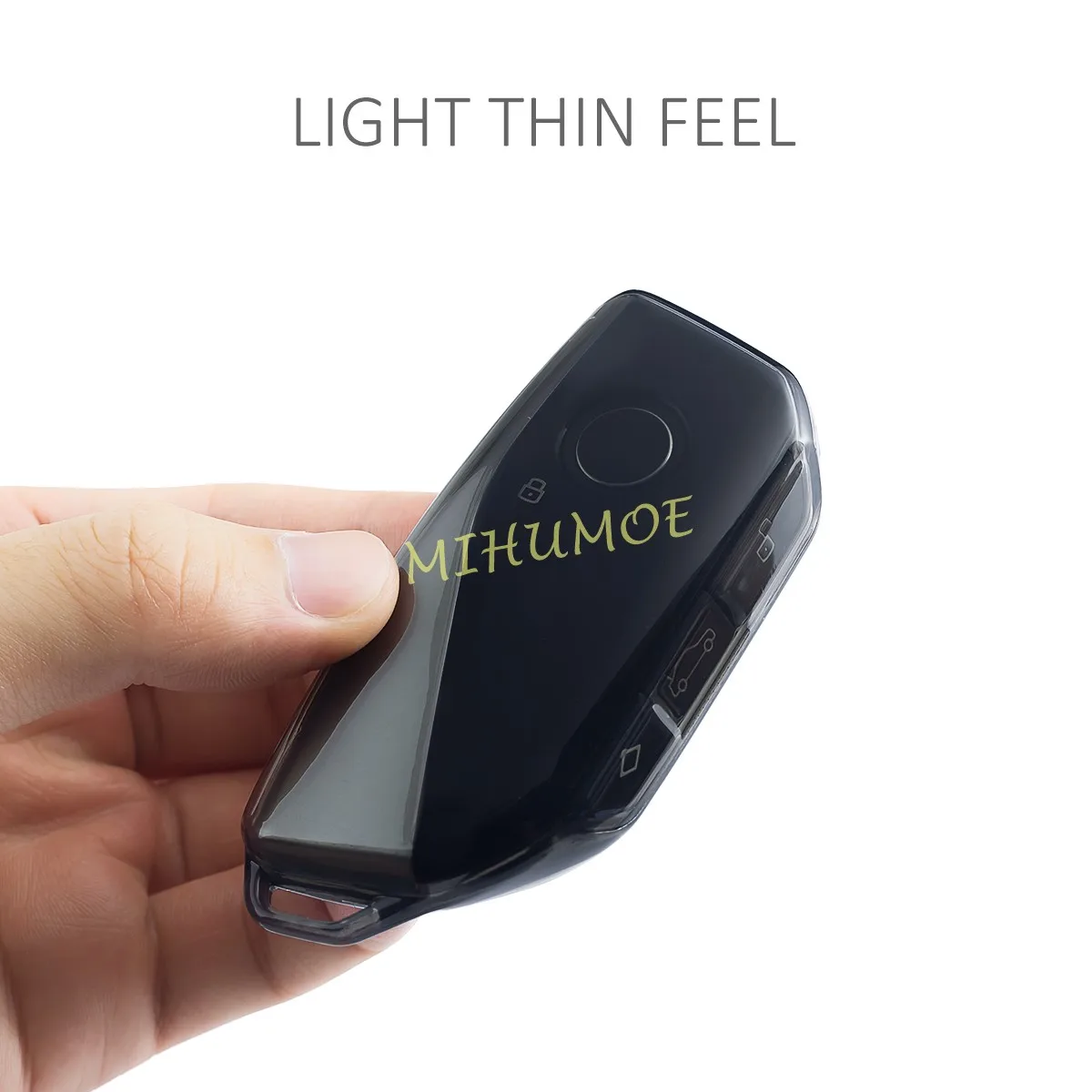 Dual Pack Black/Clear Transparent Car Key Case Cover Protector