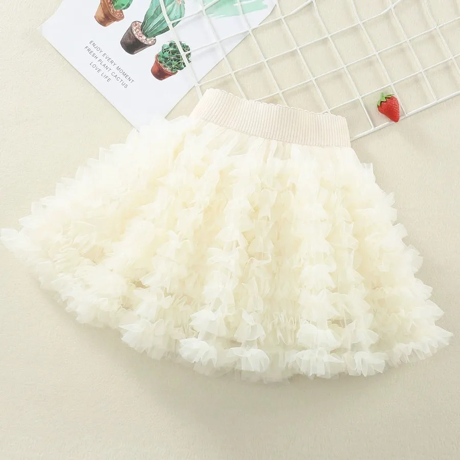 Girls Tulle Skirt Chiffon Children Tutu Pettiskirt Skirt Kids Cake Smash Fluffy Ballet Dance Skirts Party Princess Girl Clothes