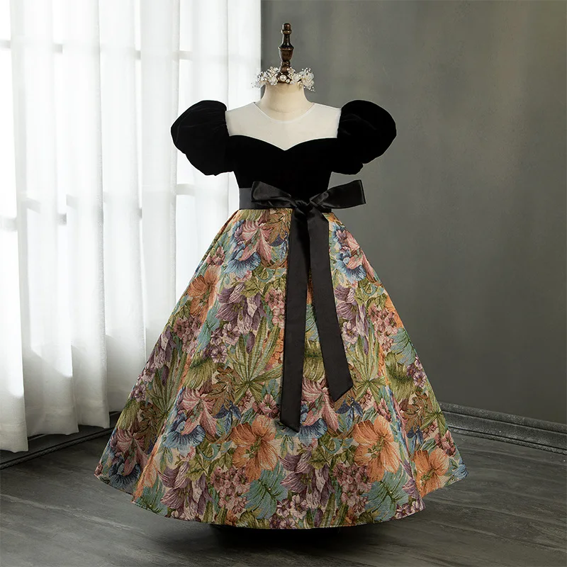 

Fashion Girl's Dresses Ball Gown Flower Girl Dress For Wedding O Neck Princess Birthday Party Pageant Children's Tutu skirt