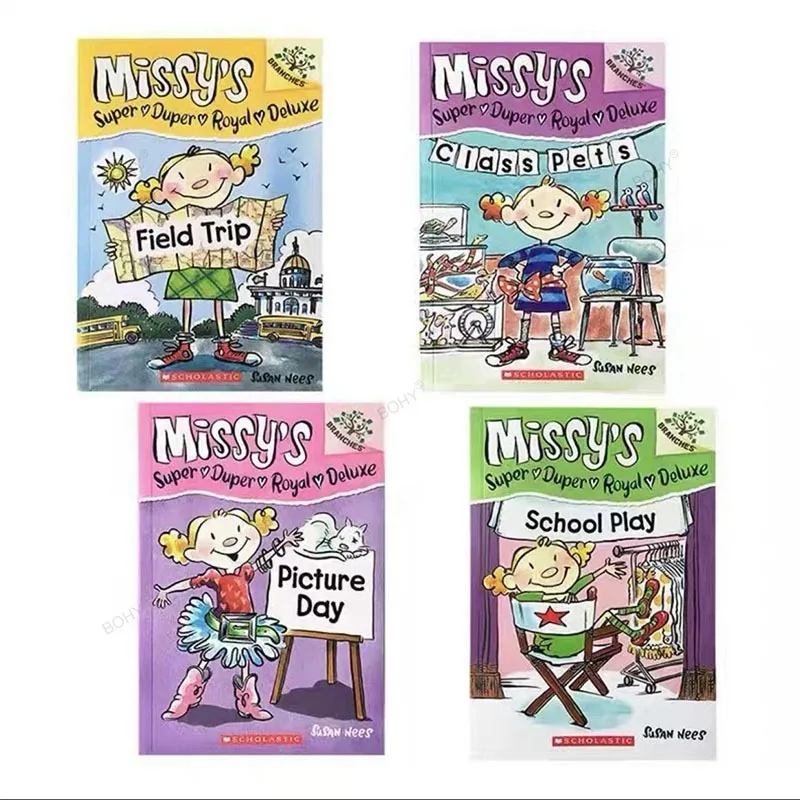 4 Pz/Set Rami Scolastici Super Duper Di Missy Royal Deluxe Lettura Colorazione Attività Inglese Libro Di Fiabe Libro Illustrato Età 3-6