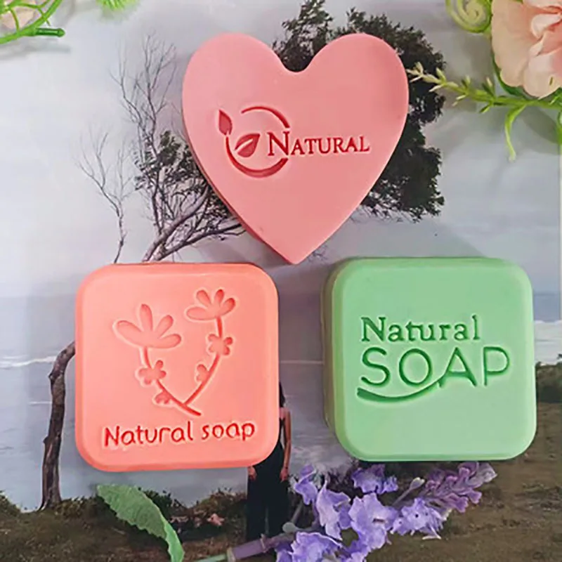 Natural  soap English letter pattern Acrylic seal hand made soap with handle Soap soap seal