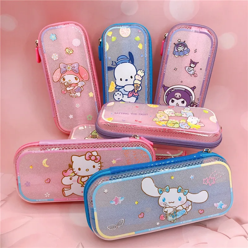 

Sanrio Anime Pencil Case Hello Kitty Melody Cinnamoroll Pencil Box Kawaii Storage Bag Pen Bag Student School Stationery Supplies