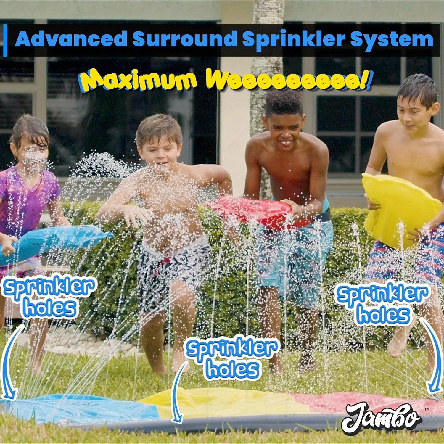 PVC children's three-person waterslide parent-child outdoor lawn spray surfboard toy 2