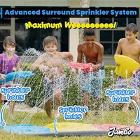 PVC children's three-person waterslide parent-child outdoor lawn spray surfboard toy 2