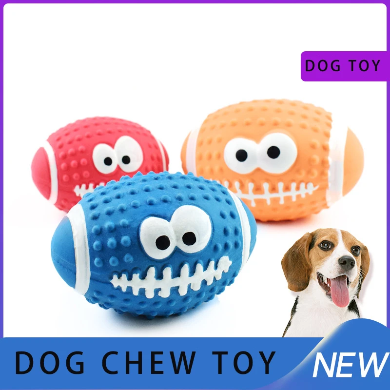 Dog Squeaky Ball Toy Dog Rugby Toys Ball Latex Ball Toy Dog Large