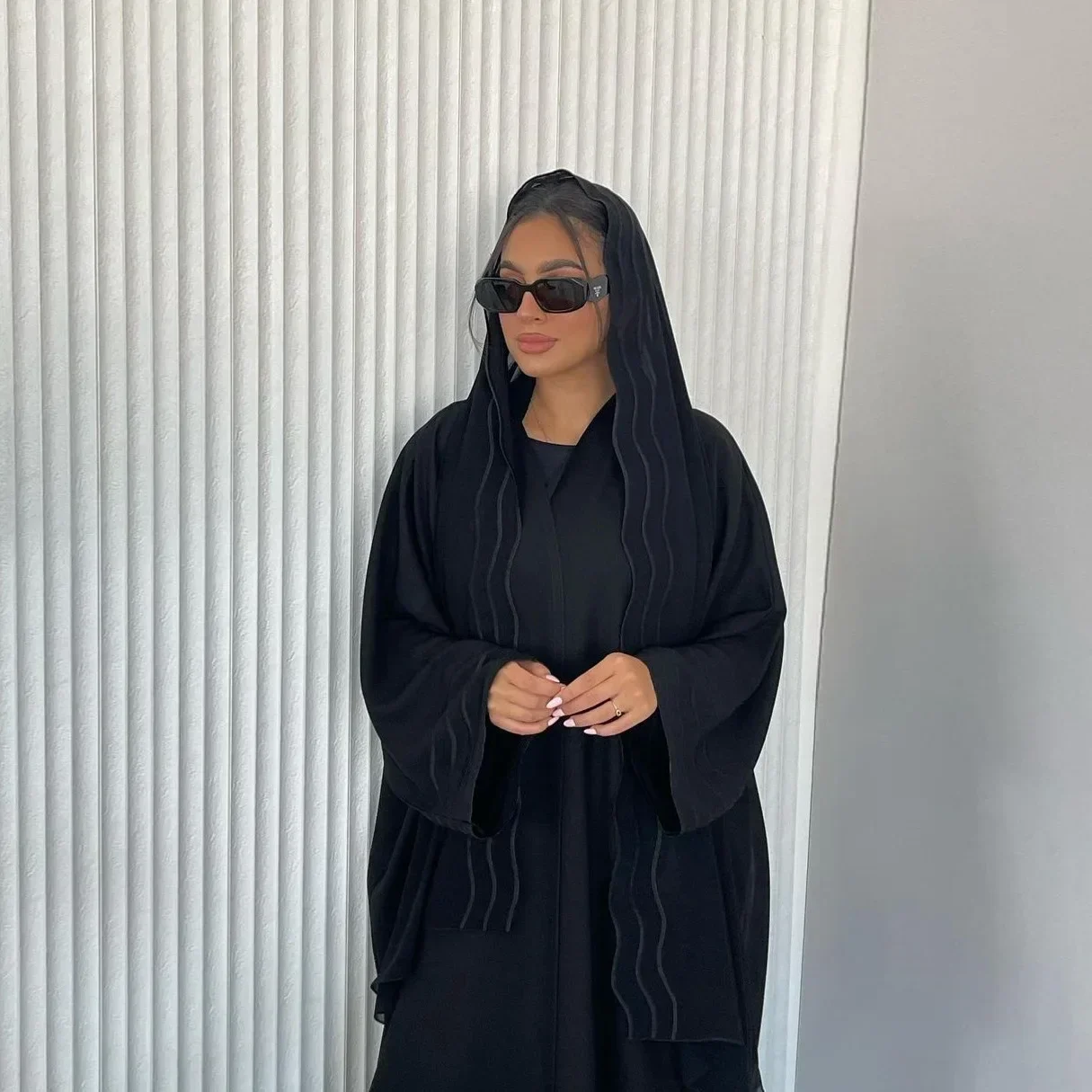 Embroidery Abaya with Hijab Scarf Cardigan Muslim Turkey Abayas for Women Dubai Islamic Jalabiya Party Dress Kaftan Robe Femme