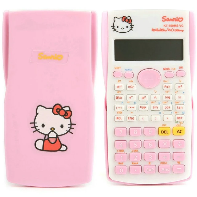 Calcolatrice scientifica LCD solare con Display digitale Uniwise 10 + 2  calcolatrice portatile con funzione rosa adorabile del fumetto - AliExpress