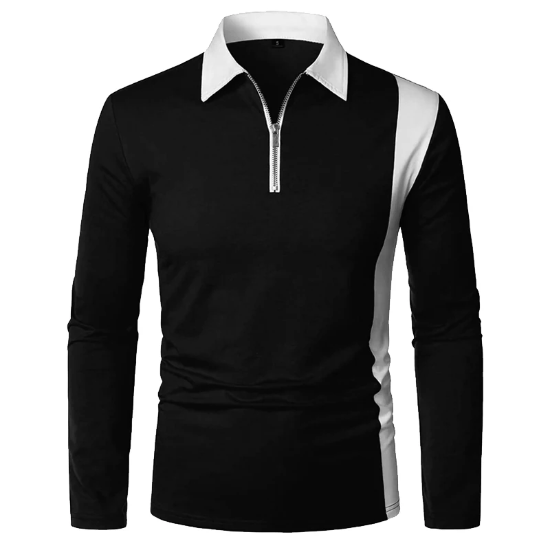 Animal Game Luxury Men Casual Long Sleeve Polo Shirts Zipper Shirts Men Lightweight T-Shirt Work Tee Men Breathable Polo Tops