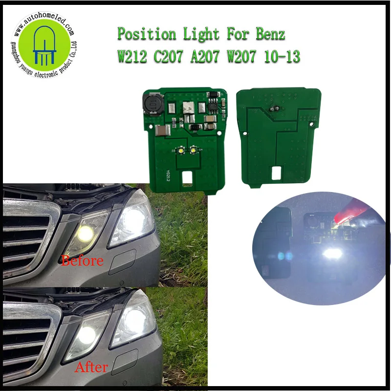 

2 Pieces Fit For W212 C207 A207 W207 2010-2013 White LED Position Light Parking Light Headlight