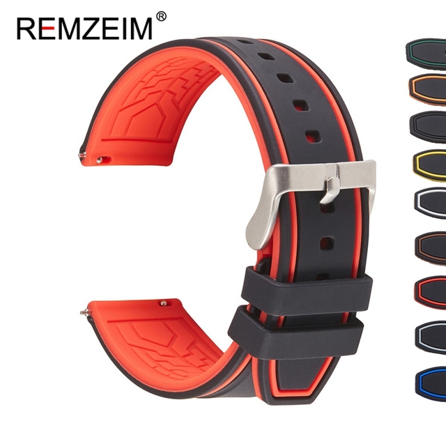 Release Rubber Watch Strap Sport Silicone Watch Band 20mm 22mm For Huawei Samsung Garmin Watch Replacement Watchband