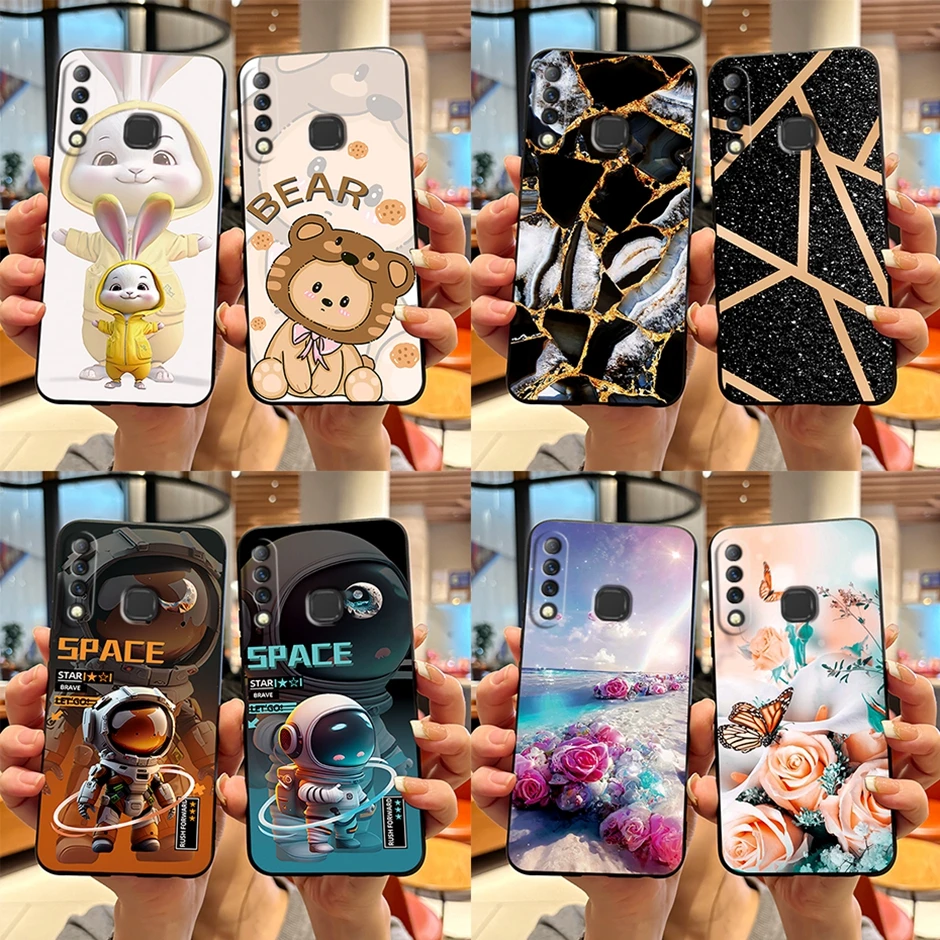 Осенние Чехлы для Infinix S4 X627 X626, милые панды, чехлы для Infinix Smart 3 Plus, новый дизайн, Мультяшные черные чехлы для телефонов