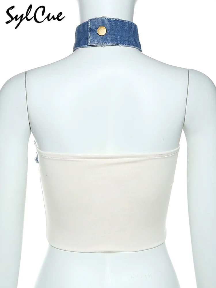 white corset tube top