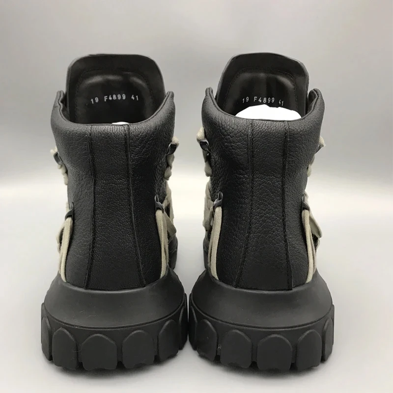 Men Leather Boots Original Women Multiple Laces Boots Hip Hop Male Sneakers Sneaker Streetwear Men's Sport Shoes 3