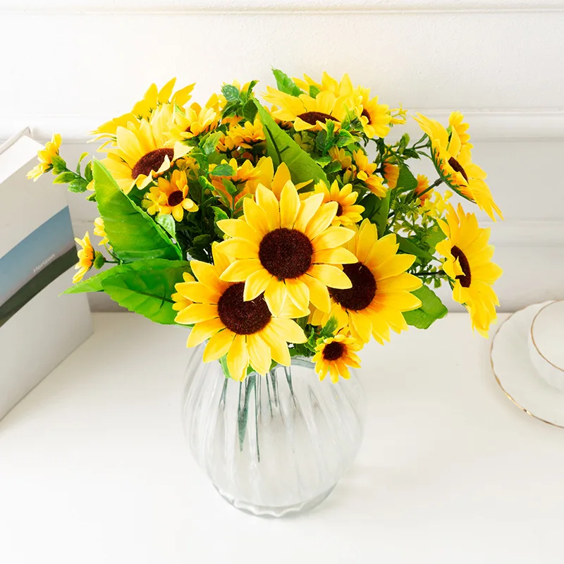 Vibrant Artificial Sunflower Bouquet – 13 Head Arrangement