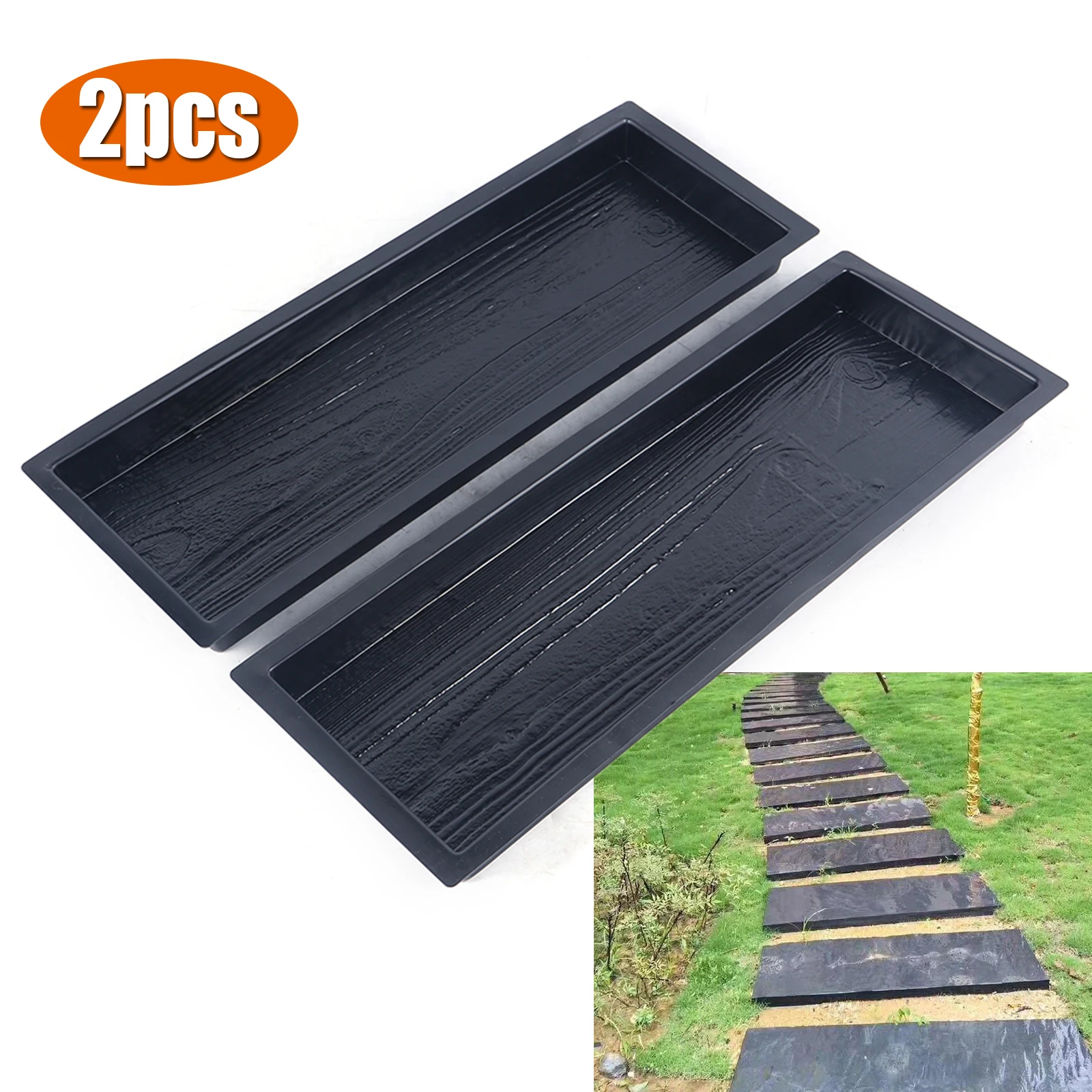 Durable Concrete Molds Pathways ABS Material Wood Surface Easy Use Walkways Patios Sidewalks