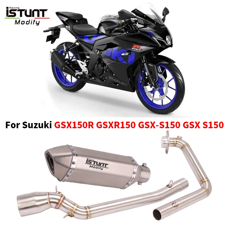 Motorcycle GP Exhaust Full System Front Pipe Link Muffler With Removable DB Killer For Suzuki GSX150R GSXR150 GSX-S150 GSX S150