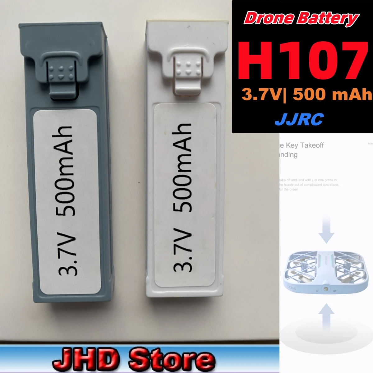 Bateria Substituição para Drone, JHD, JJRC, JH107, H107 Original, 500mAh