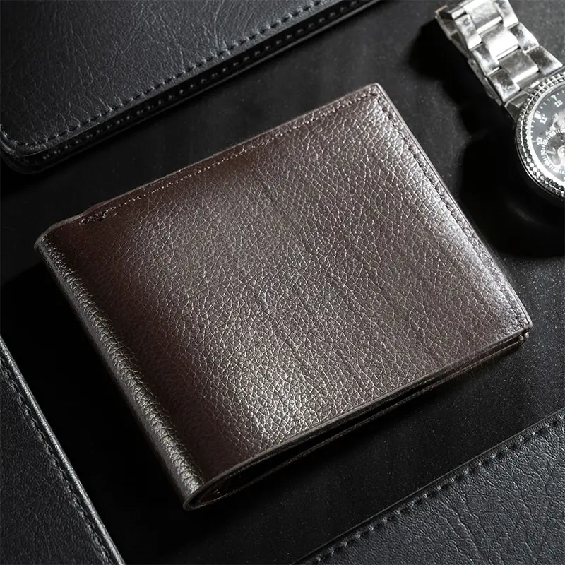 Men Short Soft Leather Wallet PU Leather Young Male Student Wallet Multi Card Position Male Driver License Cover