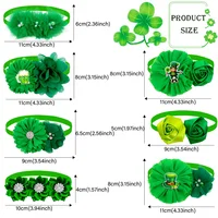 20/50ps Dog Bowties Fashion Green Flower Small Dog Cat Bow Tie Neckties For ST Patrick's Adjust Pets Dogs Grooming Pet Supplies 2