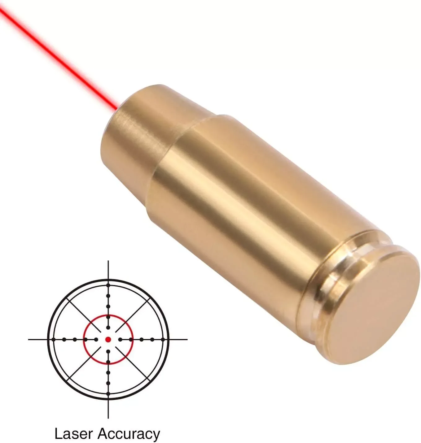 40 S&W Laser Boresighter Brass with Battery 40 Cal In-Chamber Red Dot Bore Sight