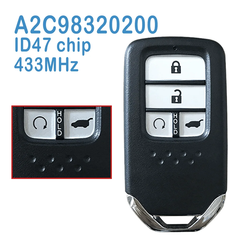 

2 Pcs/lot A2C98320200 Auto Smart Remote 3+1B 433MHz ID47 Chip 72147-THA-H11 Replace Car Key Fob For Honda CRV/URV 2017