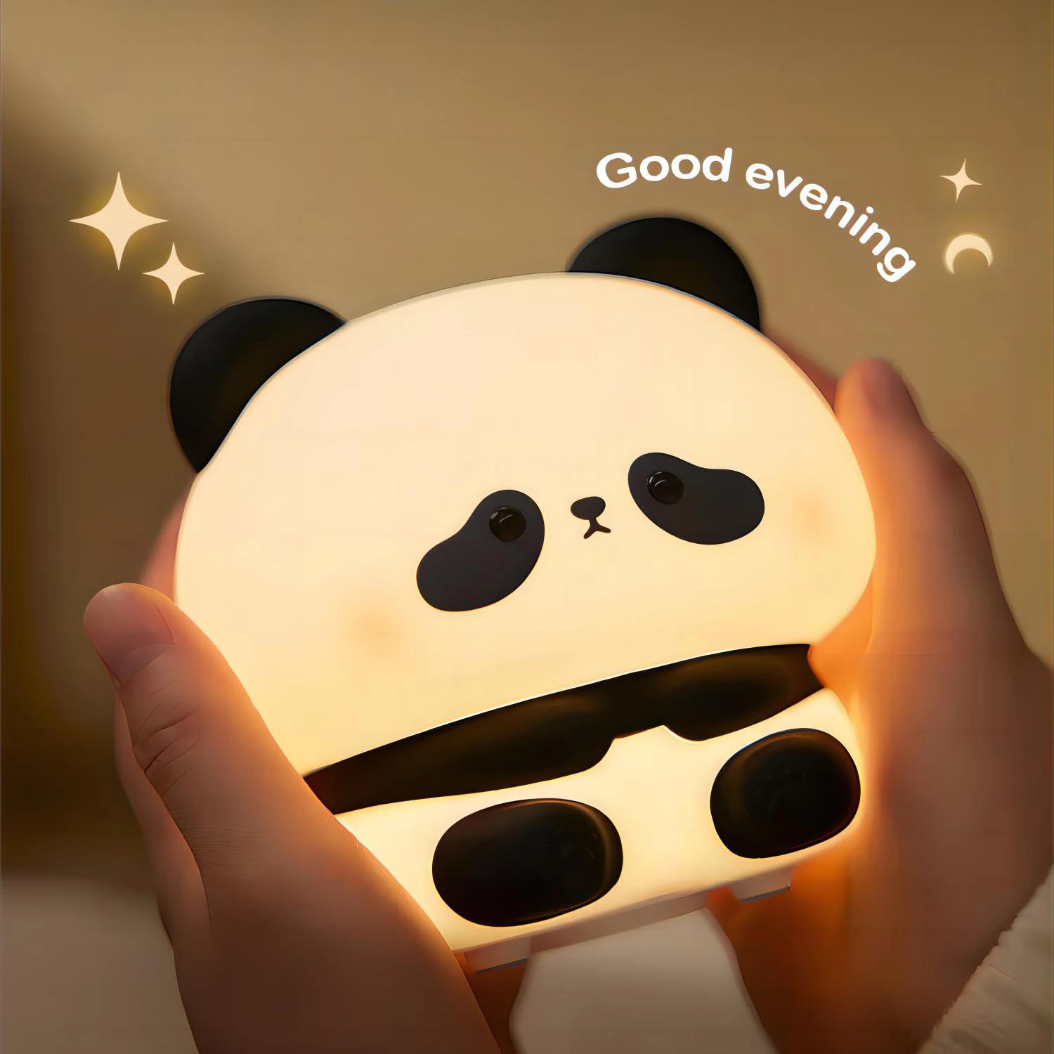 Niedliches Panda-Nachtlicht, LED, Neuheit, 3-stufig, dimmbar, Kinderzimmer-Nachtlicht, wiederaufladbar, Touch-Lampe für Baby- und Kinderdekoration_voghion.com