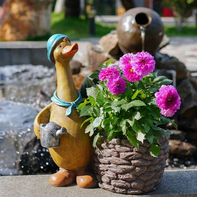 Garden Lovely Duck Flowerpot Large Personalized Creative Pots for Plants  Cartoon Animal Ornaments Garden Resin Decorates - AliExpress