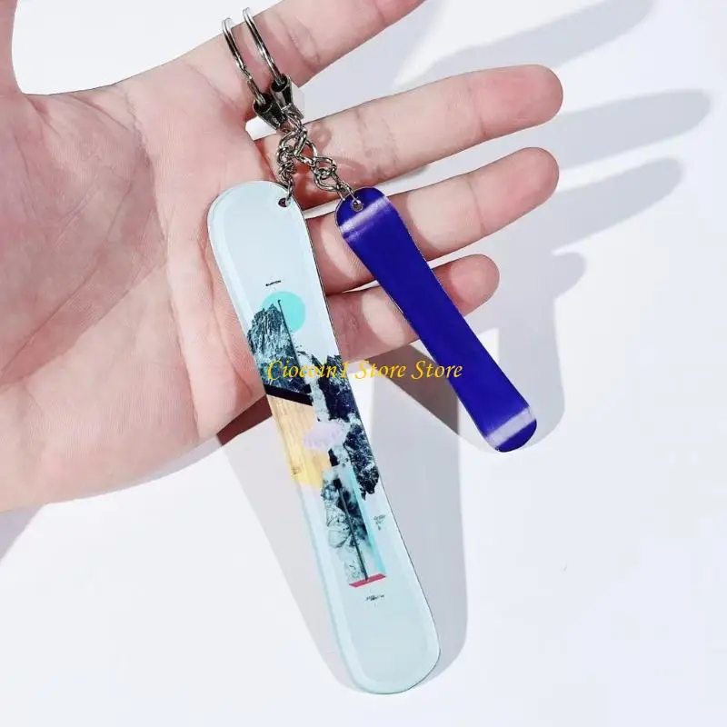 A3PC Tiny Ski Board Schlüsselanhänger Schlüssel Zubehör für Rucksack Tasche Gepäck Charm – Detail 7