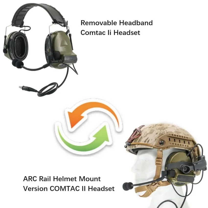Ts TAC-SKY COMTAC Ii Military Shooting Headset Noise Cancelling Pickup Tactical Headset Hearing Protection Comtac 2 with U94 ptt