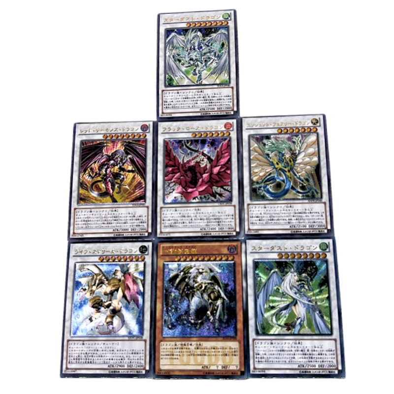 

7pcs/set Yu Gi Oh Ten Thousand Dragon Animation Characters UTR Flash Card Anime Classics Game Collection Cards Toy Gift