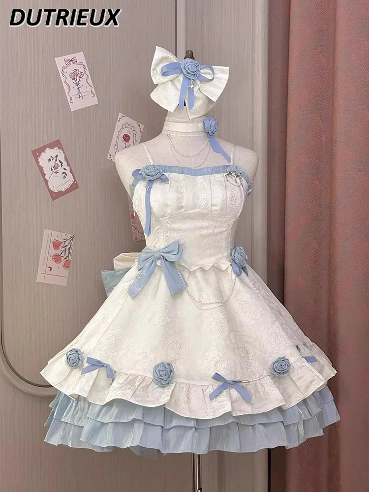 

Ladies' Lolita Dress JSK Romantic 2024 New Spring Summer Heavy Industry Sweet Cute Princess Spaghetti Strap Dresses for Women